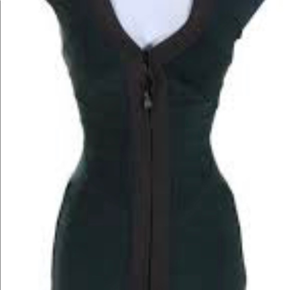Bin 2C Wanna be Herve Leger Womens Cap Sleeve Bodycon Mini Dress Green Size XXS - Picture 4 of 9